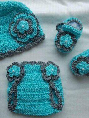 Crochet Baby Girl Diaper Cover Outfit Photo Prop